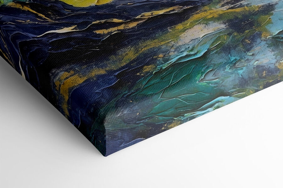 Schilderij van bergen en wolken