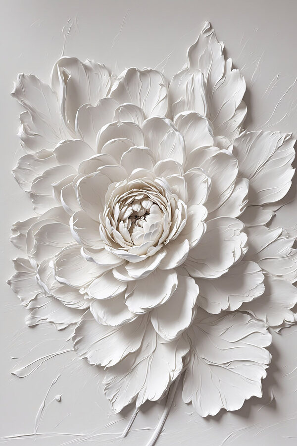 Witte bloem met bladeren Witte bloem met bladeren