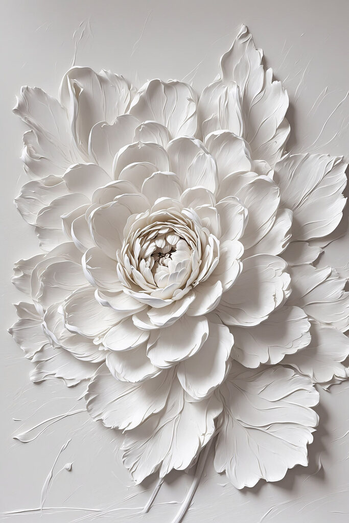 White flower with leaves