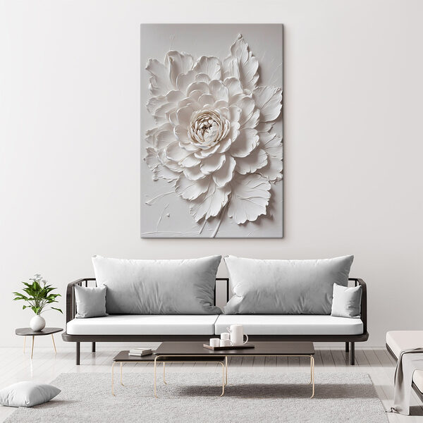 Witte bloem met bladeren Witte bloem met bladeren