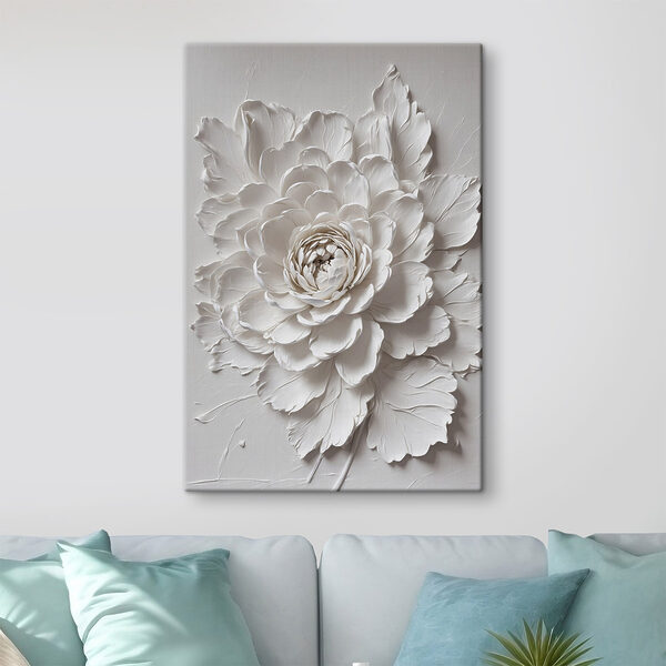 Witte bloem met bladeren Witte bloem met bladeren