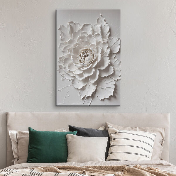 Witte bloem met bladeren Witte bloem met bladeren