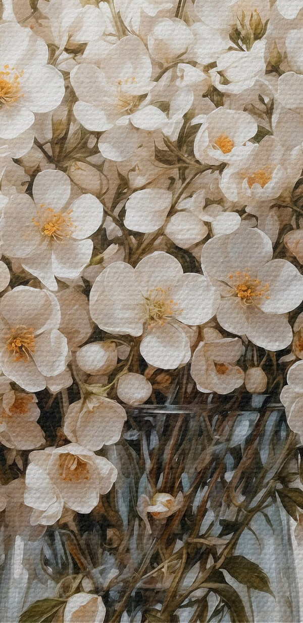 Vase of white flowers