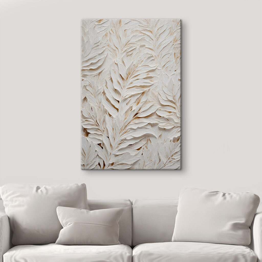 White and brown leaf pattern