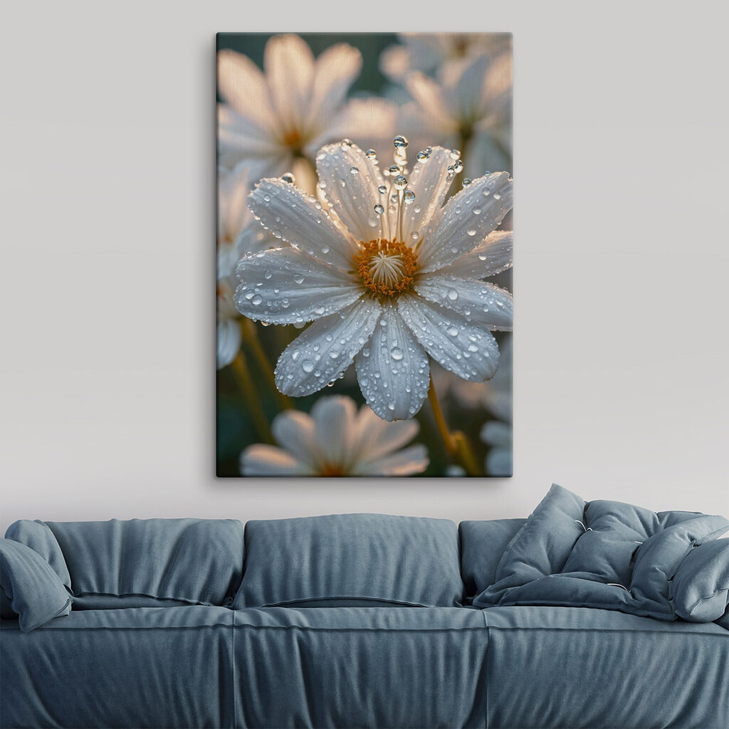 Delicate petals adorned with droplets