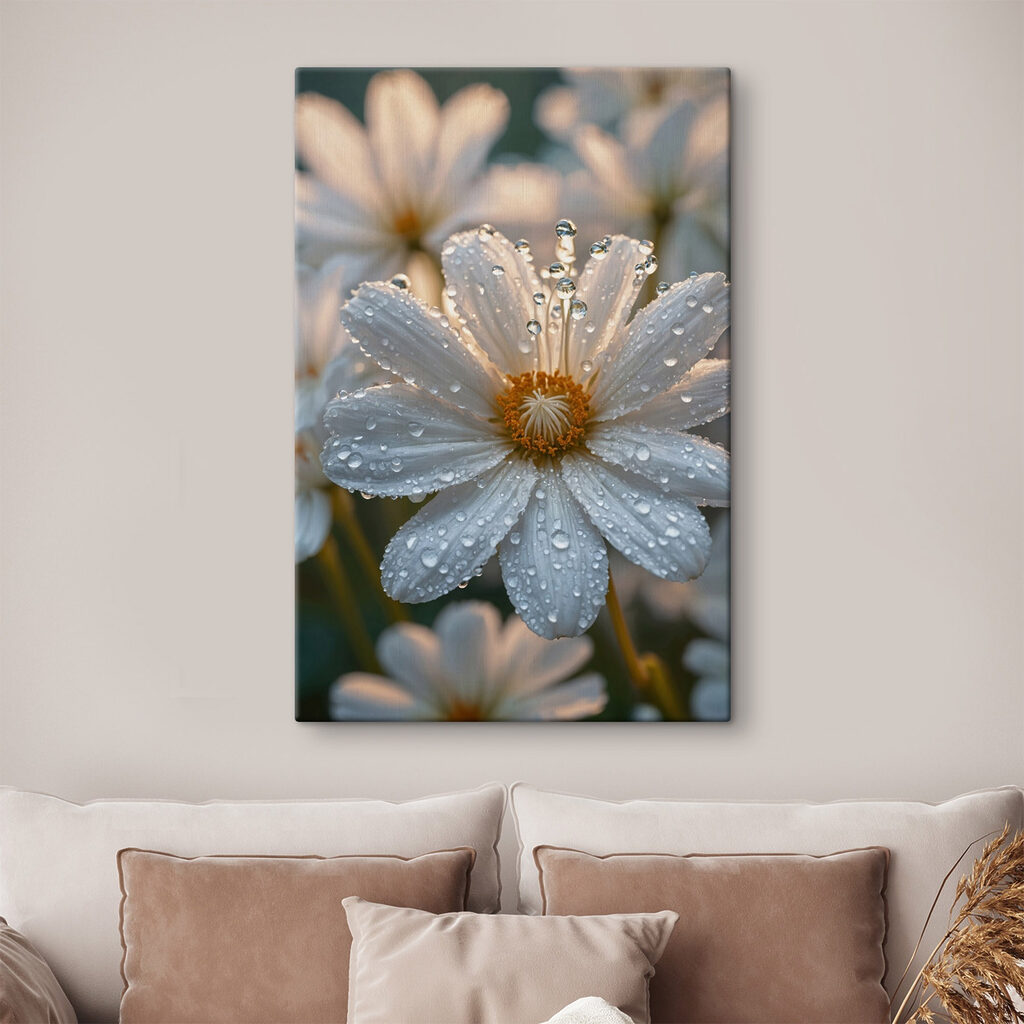 Delicate petals adorned with droplets