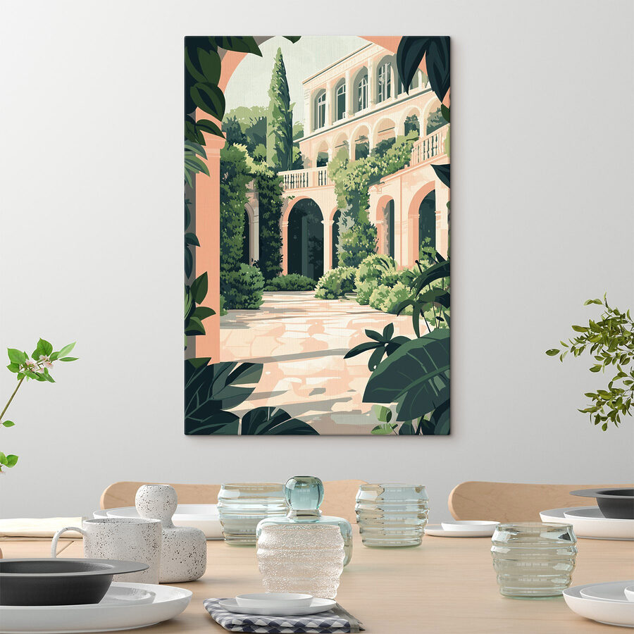 Gebouw met balkon en planten