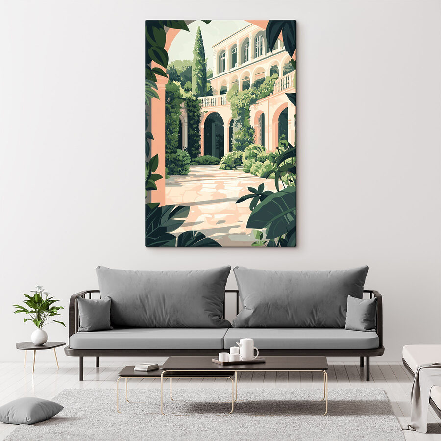 Gebouw met balkon en planten