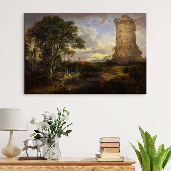Schilderij van een kasteeltoren Schilderij van een kasteeltoren