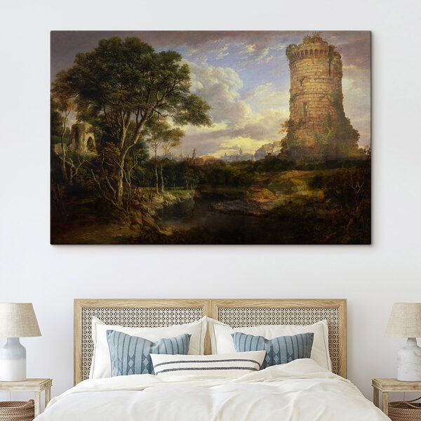 Schilderij van een kasteeltoren Schilderij van een kasteeltoren