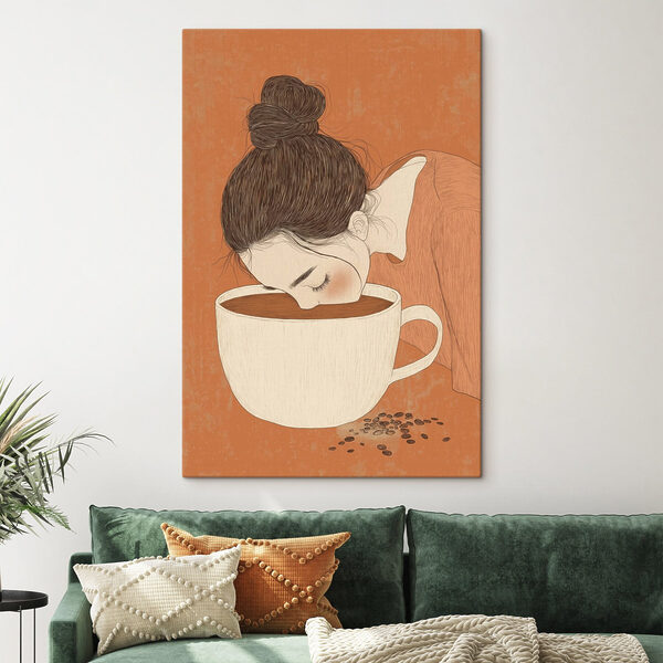 Vrouw drinkt uit een beker Vrouw drinkt uit een beker