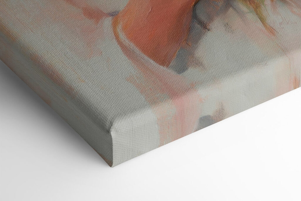 Painting of a man smelling flowers