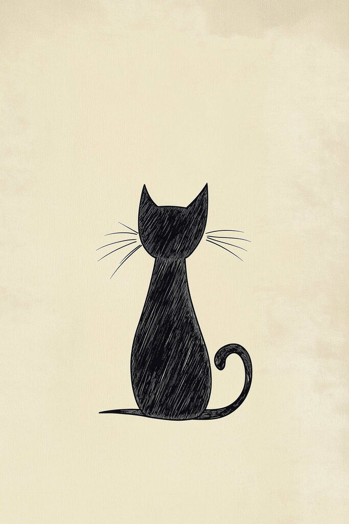 Black cat with whiskers