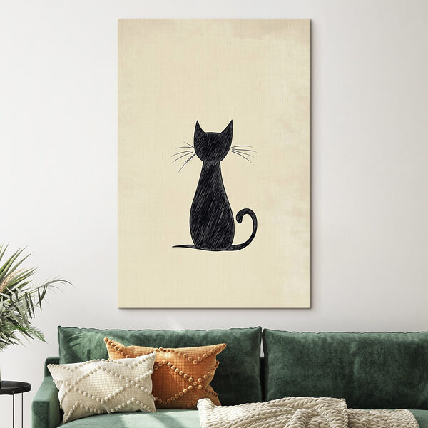 Zwarte kat met snorharen Zwarte kat met snorharen