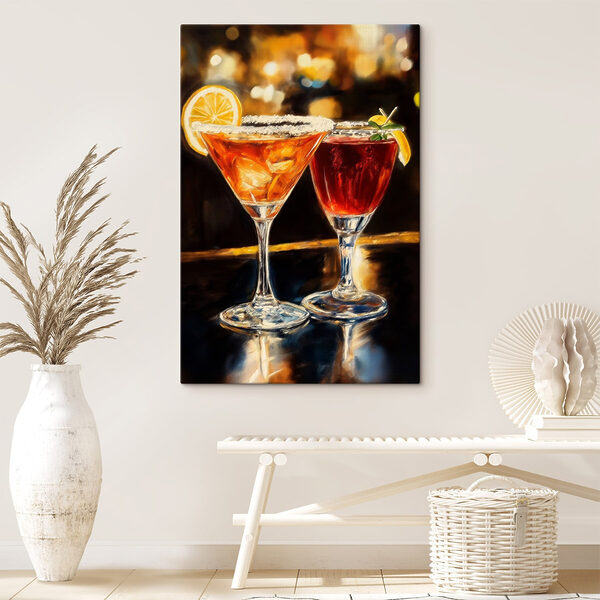 Twee glazen drank op een tafel Twee glazen drank op een tafel