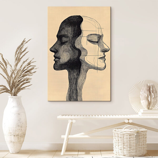 Tekening van een man en een vrouw’s gezicht Tekening van een man en een vrouw’s gezicht