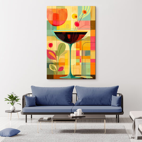 Kleurrijke kunst van een martiniglas Kleurrijke kunst van een martiniglas