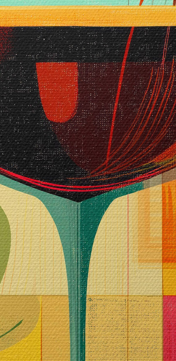 Kleurrijke kunst van een martiniglas Kleurrijke kunst van een martiniglas