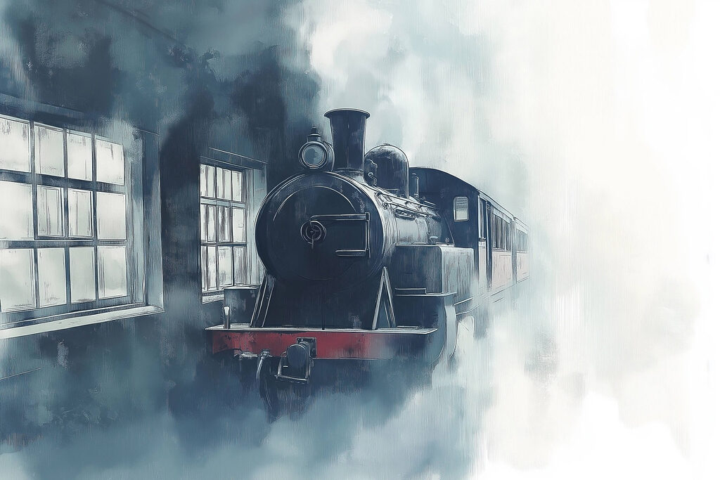 Train in a room Train in a room