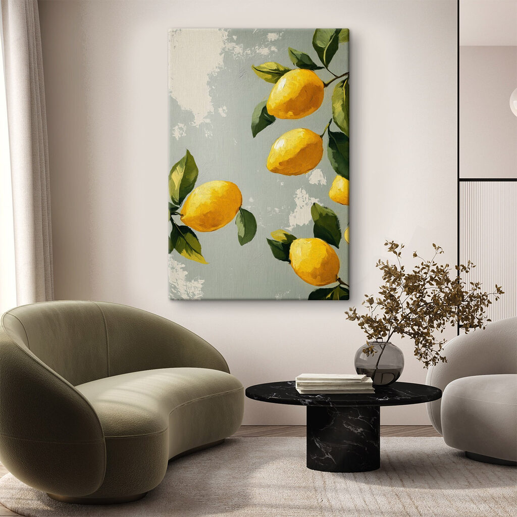 Painting of lemons on a tree Painting of lemons on a tree