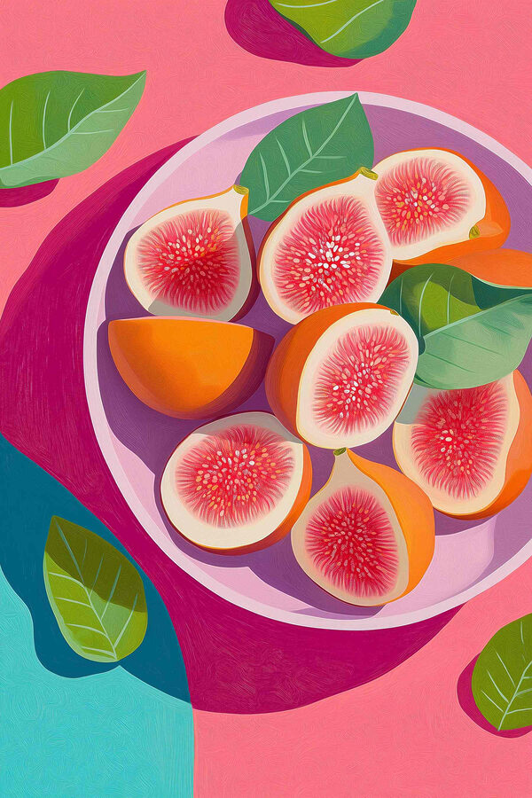 Fruitschaal met bladeren Fruitschaal met bladeren