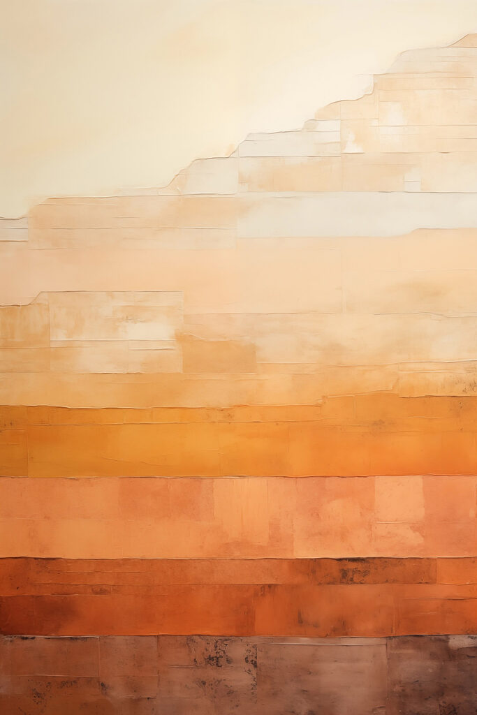 Wall with orange and white stripes