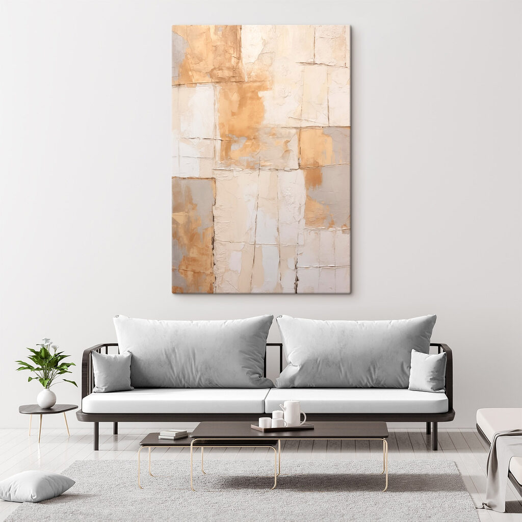 Wall with white and brown paint