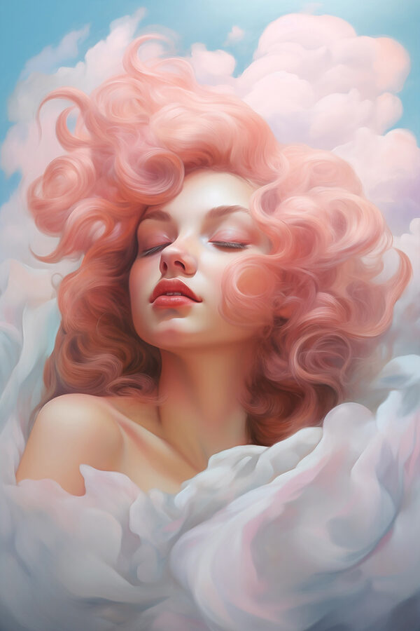 Vrouw met roze haar Vrouw met roze haar