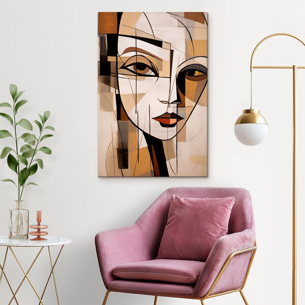 Schilderij van een vrouw’s gezicht Schilderij van een vrouw’s gezicht
