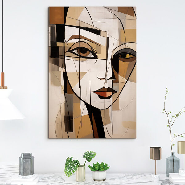 Schilderij van een vrouw’s gezicht Schilderij van een vrouw’s gezicht