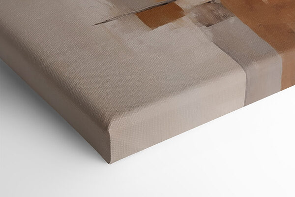 Schilderij van een witte en bruine muur Schilderij van een witte en bruine muur