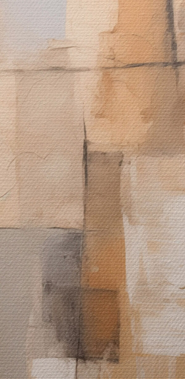 Schilderij van een witte en bruine muur Schilderij van een witte en bruine muur