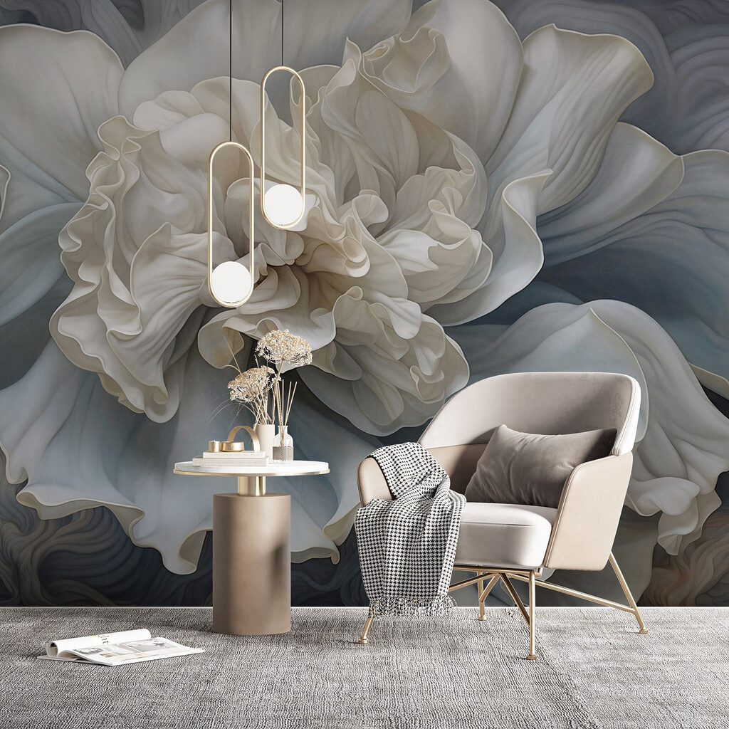 White flower with ruffles White flower with ruffles