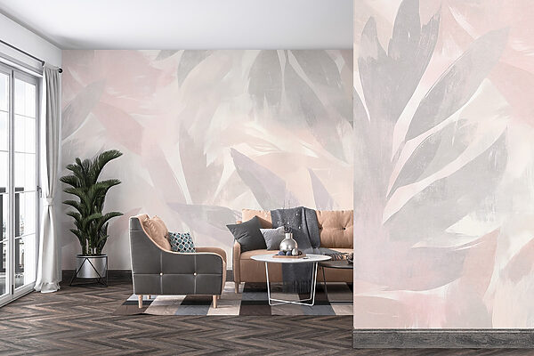 Witte en roze achtergrond met bladeren Witte en roze achtergrond met bladeren