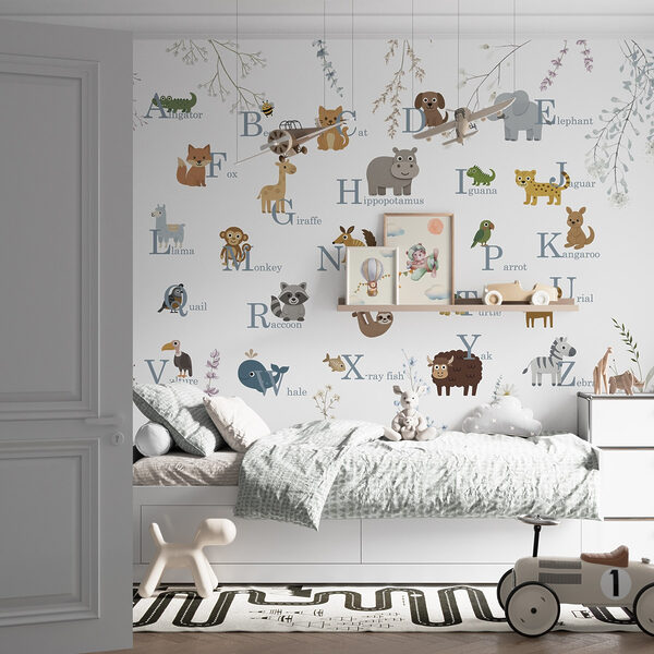 Groep dieren met letters Groep dieren met letters