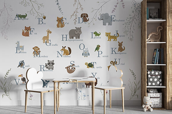 Groep dieren met letters Groep dieren met letters