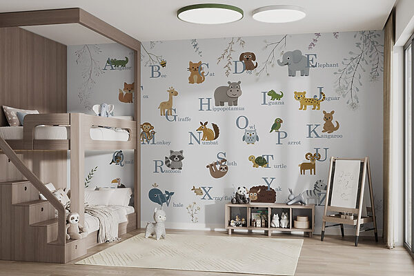 Groep dieren met letters Groep dieren met letters