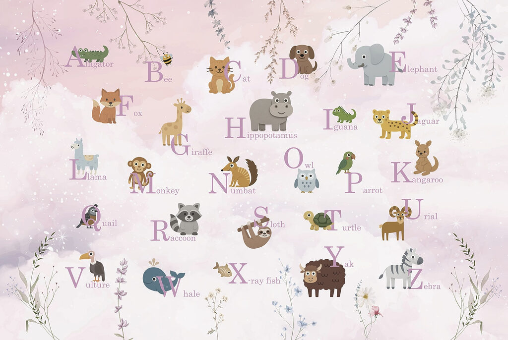 Poster met dieren en letters Poster met dieren en letters