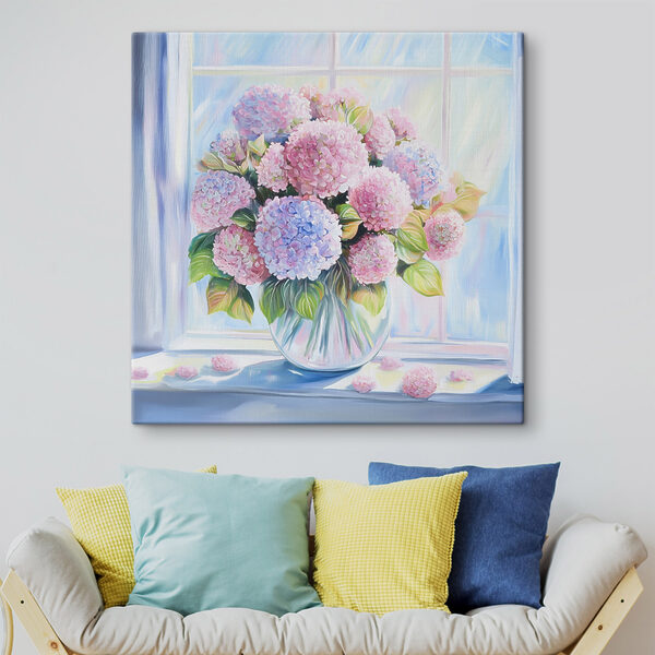 Schilderij van een vaas met bloemen Schilderij van een vaas met bloemen