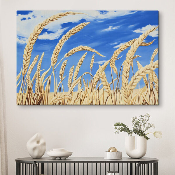 Schilderij van tarwe in een veld Schilderij van tarwe in een veld