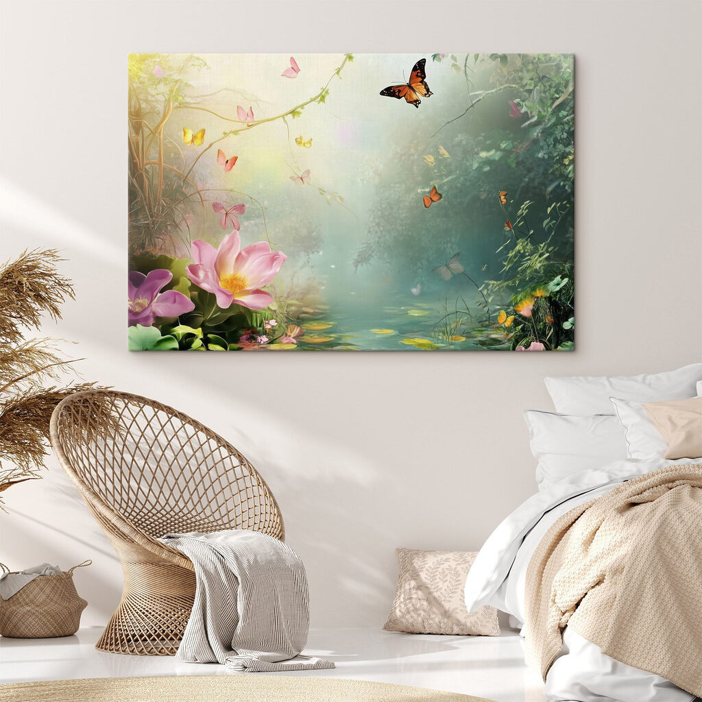 Butterfly and flowers in a forest Butterfly and flowers in a forest