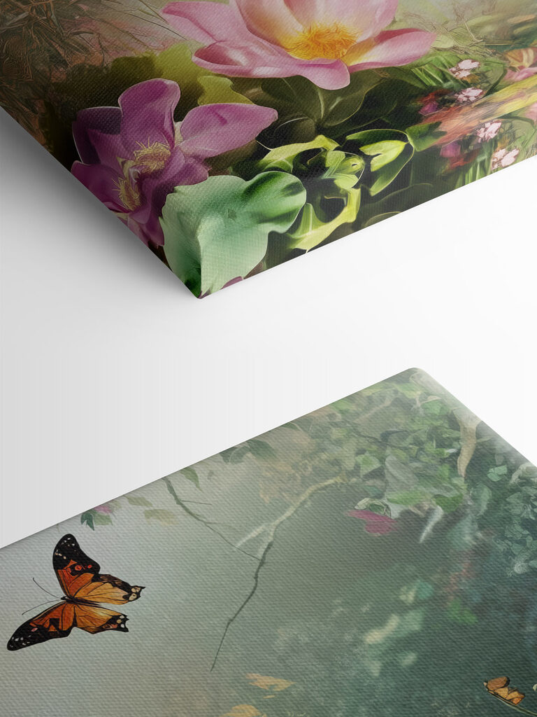 Butterfly and flowers in a forest Butterfly and flowers in a forest