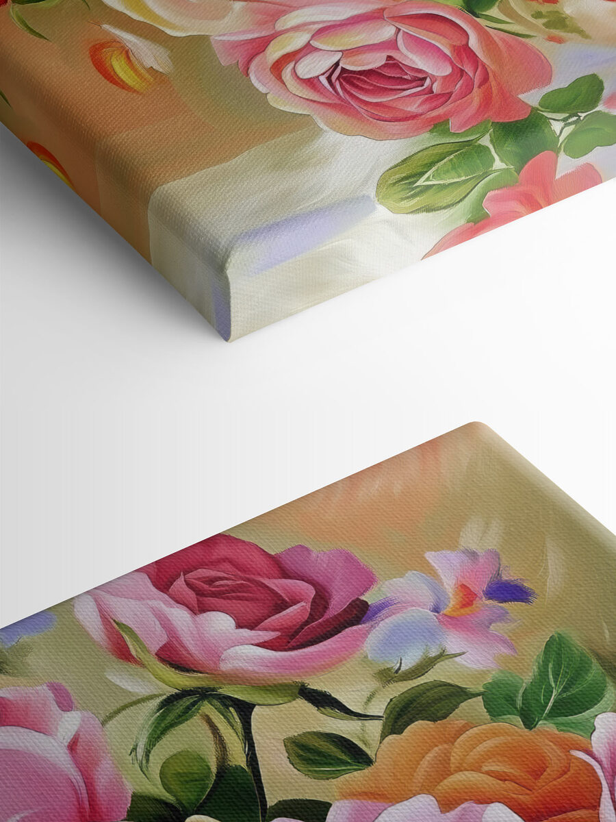 Schilderij van bloemen in een kom Schilderij van bloemen in een kom
