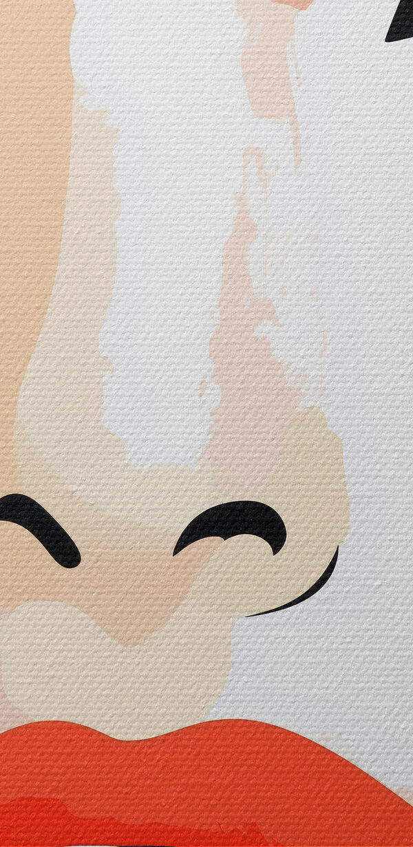 Vrouw’s gezicht met make-up en rode lippen Vrouw’s gezicht met make-up en rode lippen