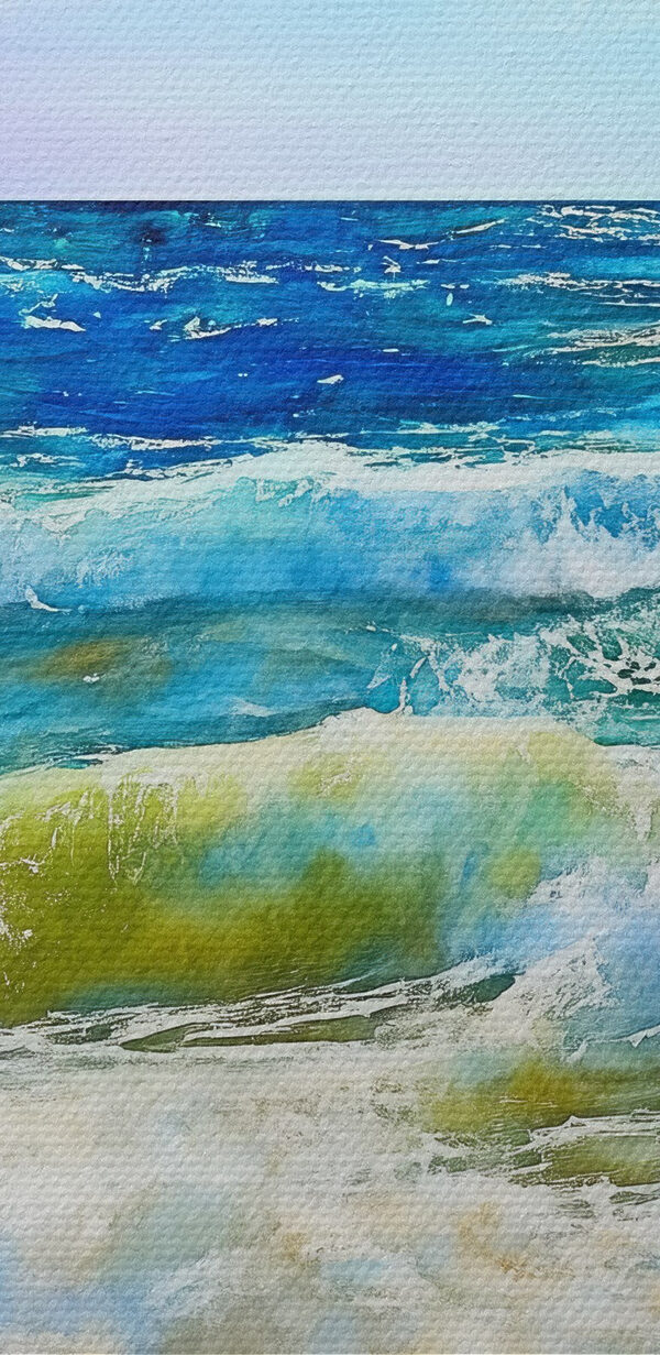 Aquarel van golven op een strand Aquarel van golven op een strand