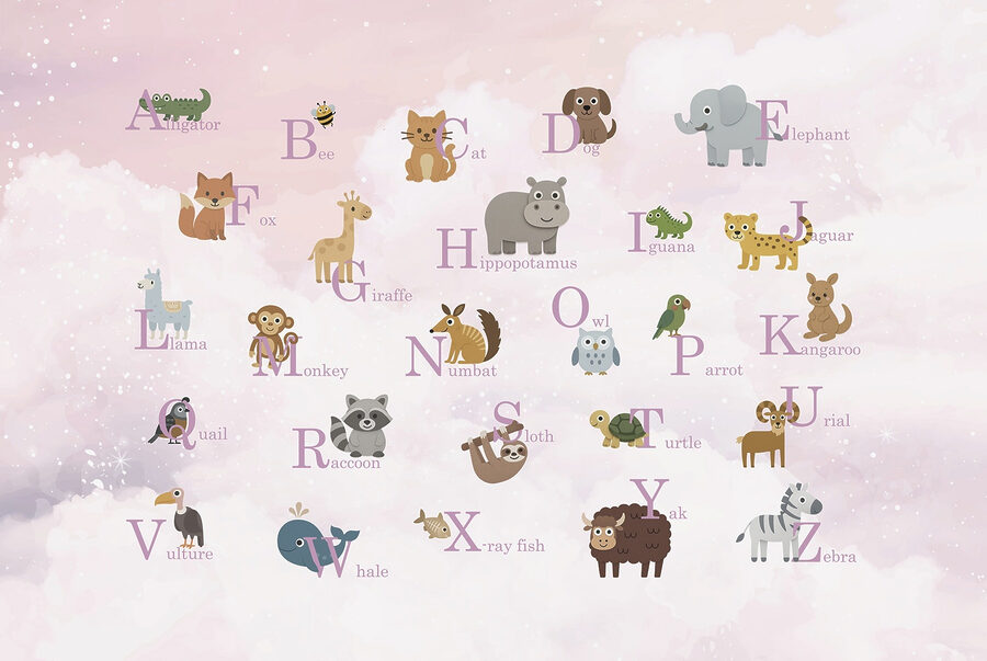 Groep dieren met letters Groep dieren met letters
