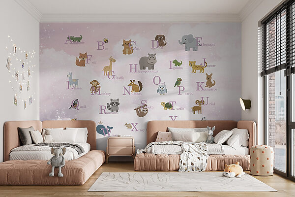 Groep dieren met letters Groep dieren met letters