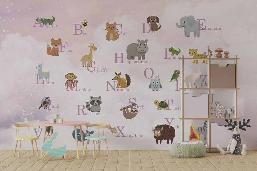 Groep dieren met letters Groep dieren met letters