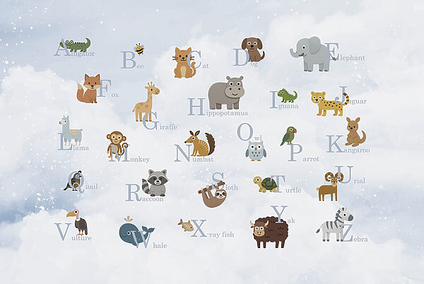 Groep dieren met letters Groep dieren met letters