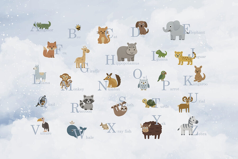 Groep dieren met letters Groep dieren met letters